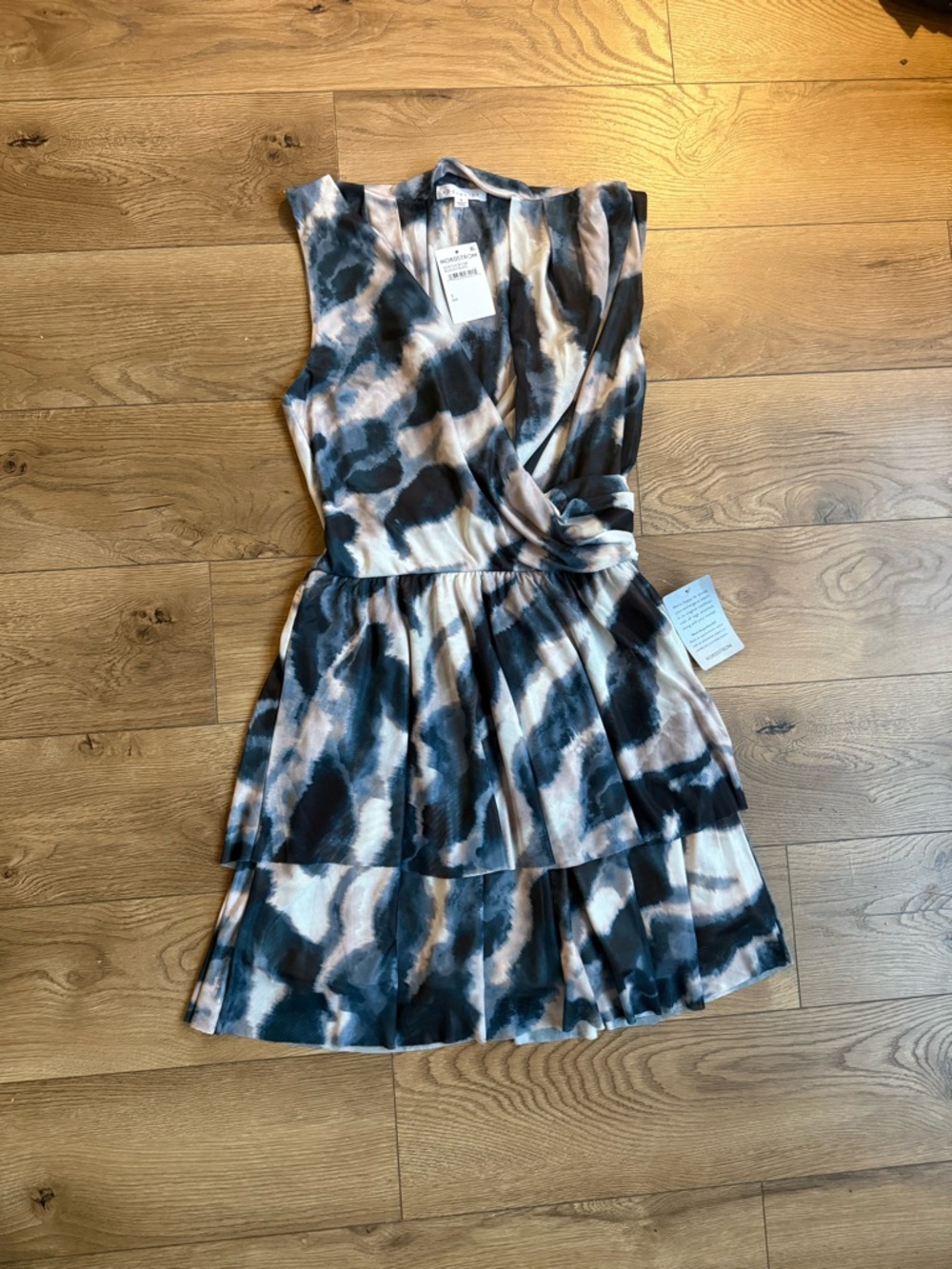 Sleeveless Wrap Tiered Dress